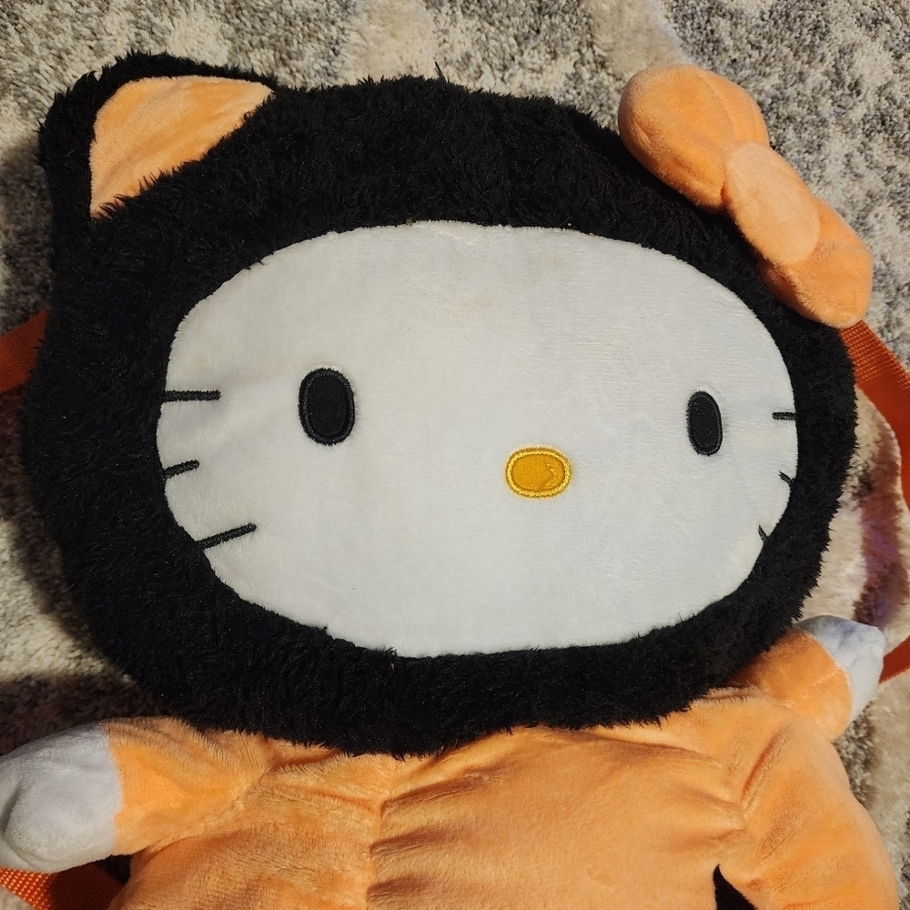 Sanrio Hello Kitty Halloween Pumpkin Costume Plush Stuffed Animal Backpack 2024 - Picture 3 of 9